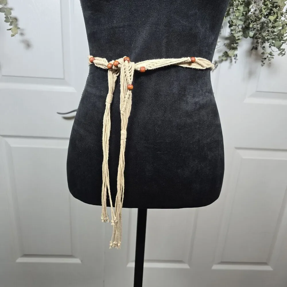 Macrame Beaded Tassel Belt Boho Festival Hippie Western Revival Statement 51